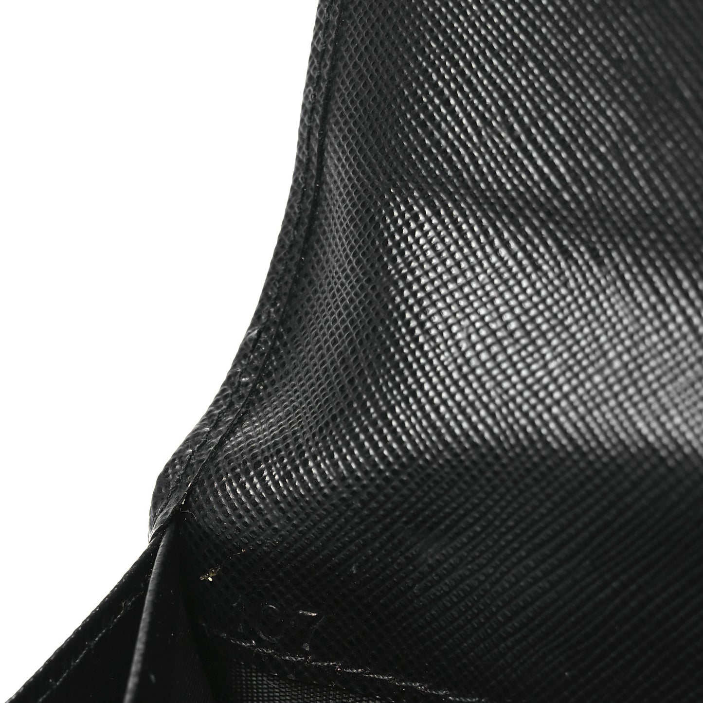 Saffiano Metal Bar Flap Wallet Black