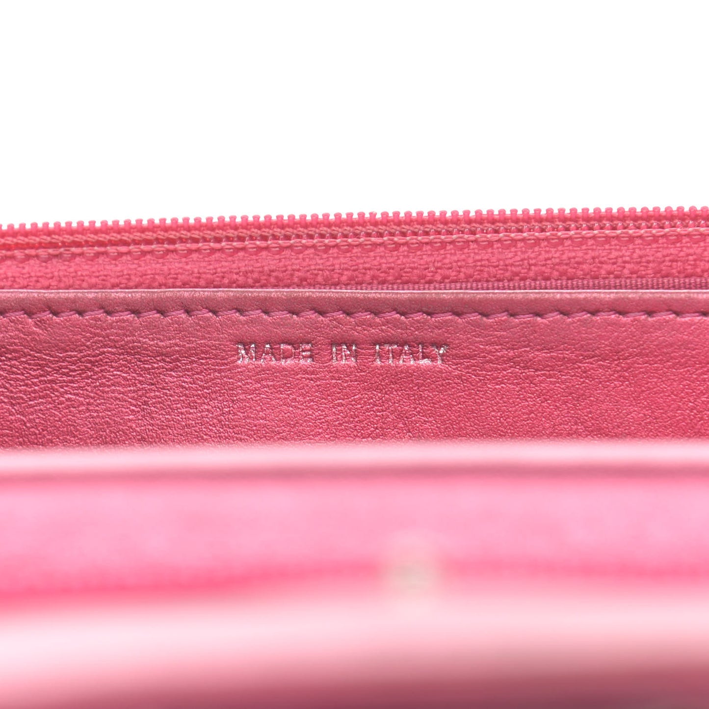 Metallic Patent Calfskin Quilted Boy Wallet On Chain WOC Fuchsia