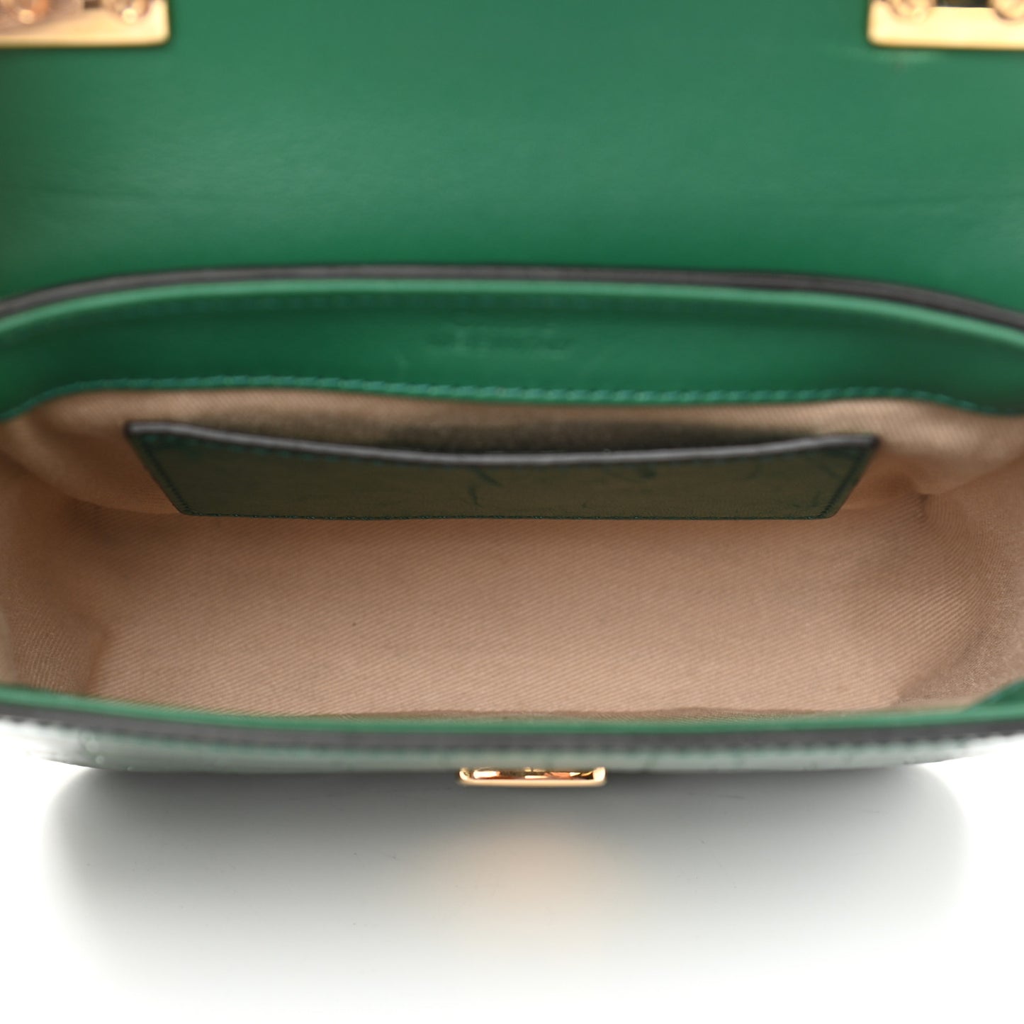 Calfskin Crocodile Embossed Mini C Double Carry Woodsy Green