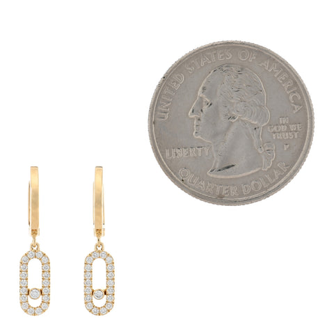 18K Yellow Gold Diamond Move Uno Hoop Earrings