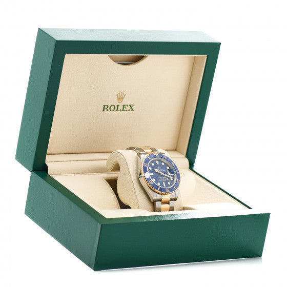 Stainless Steel 18K Yellow Gold 41mm Submariner Date Watch Royal Blue 126613LB