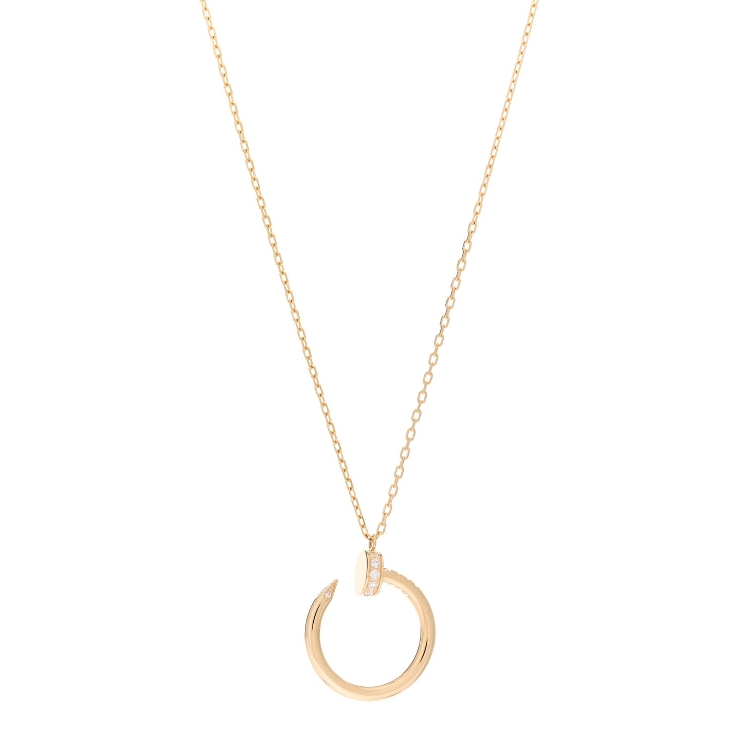 18K Yellow Gold Diamond Juste Un Clou Pendant Necklace