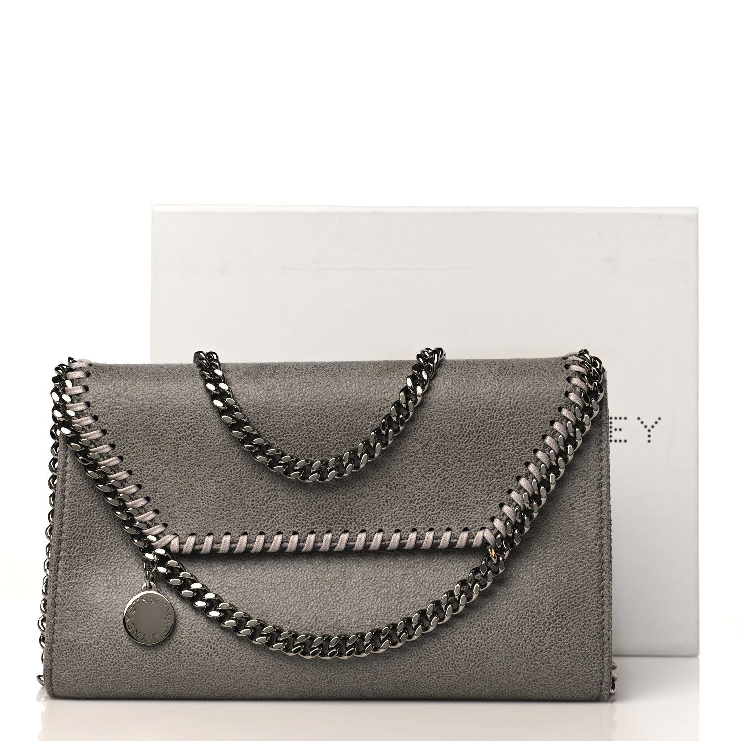 Stella McCartney Shaggy Deer Mini Falabella Crossbody Bag Light Grey 8 of 9
