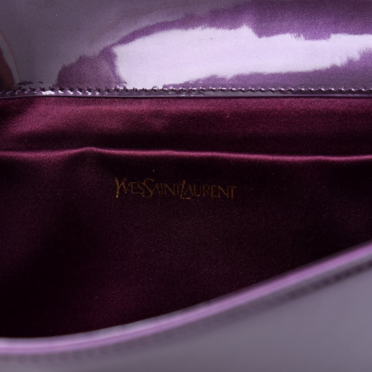 Patent Calfskin Monogram Large Belle De Jour Clutch Purple