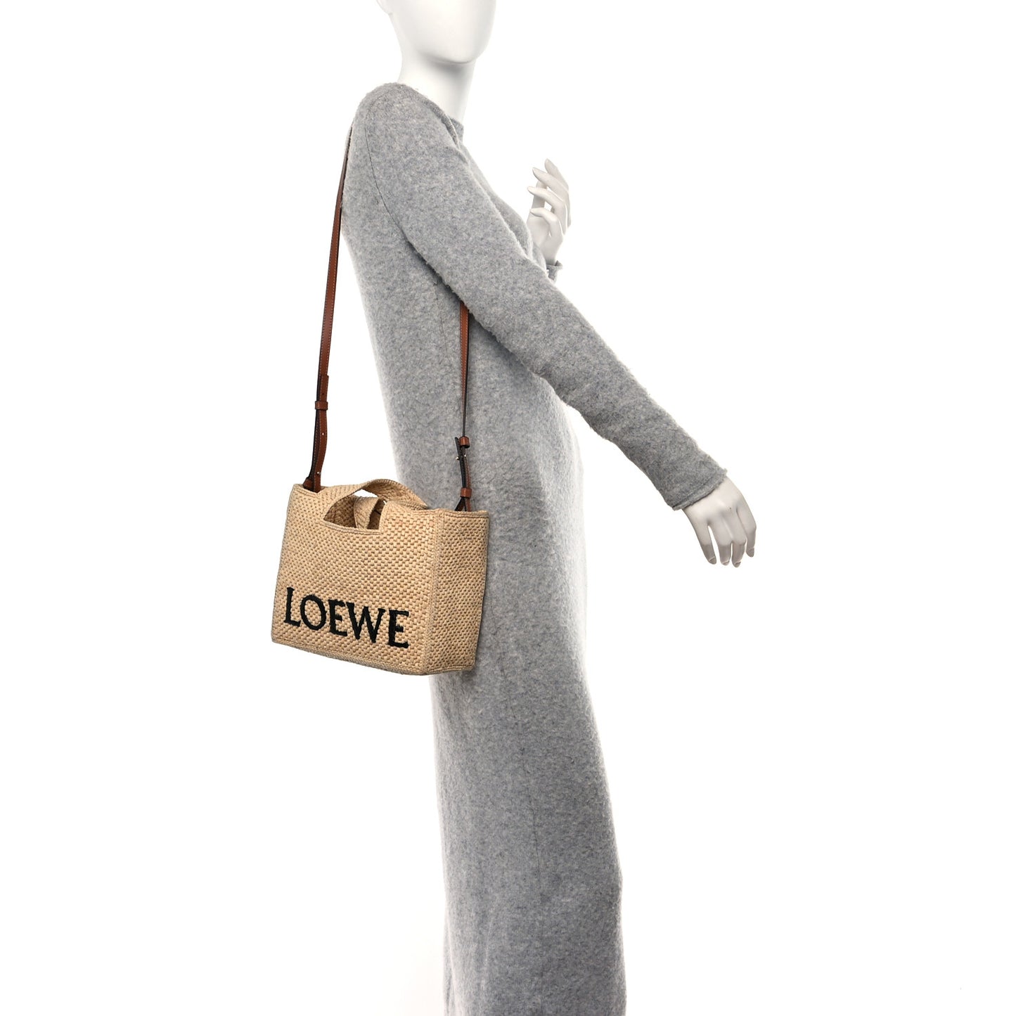 Raffia Small Paulas Ibiza Logo Tote Natural Tan