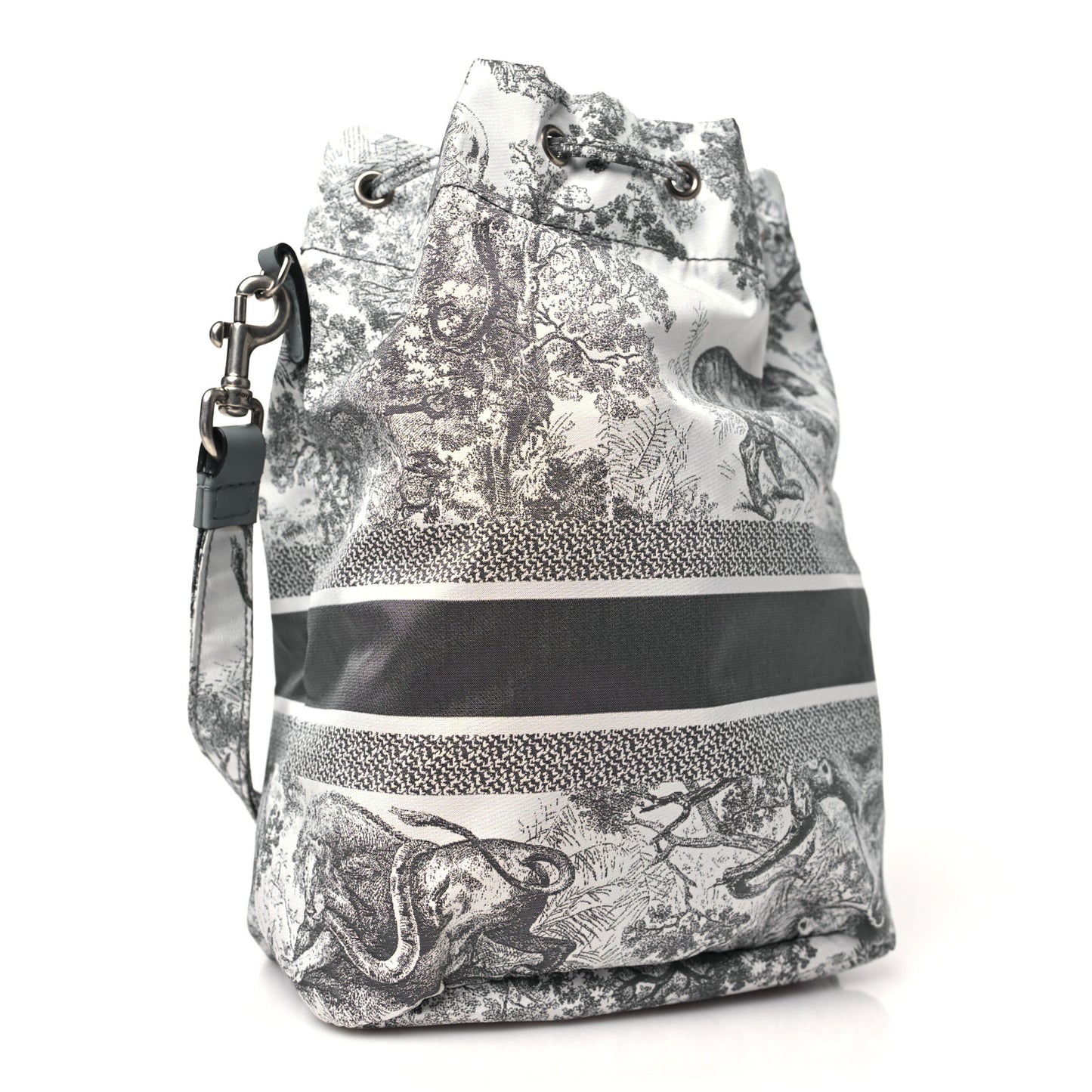 Technical Fabric Embroidered Toile De Jouy Sauvage DiorTravel Pouch Grey