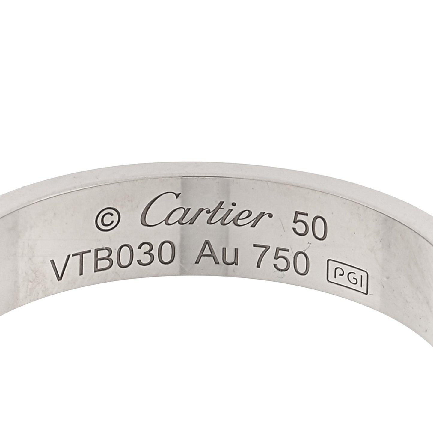18K White Gold 3.5mm LOVE Wedding Band Ring 50 5.25