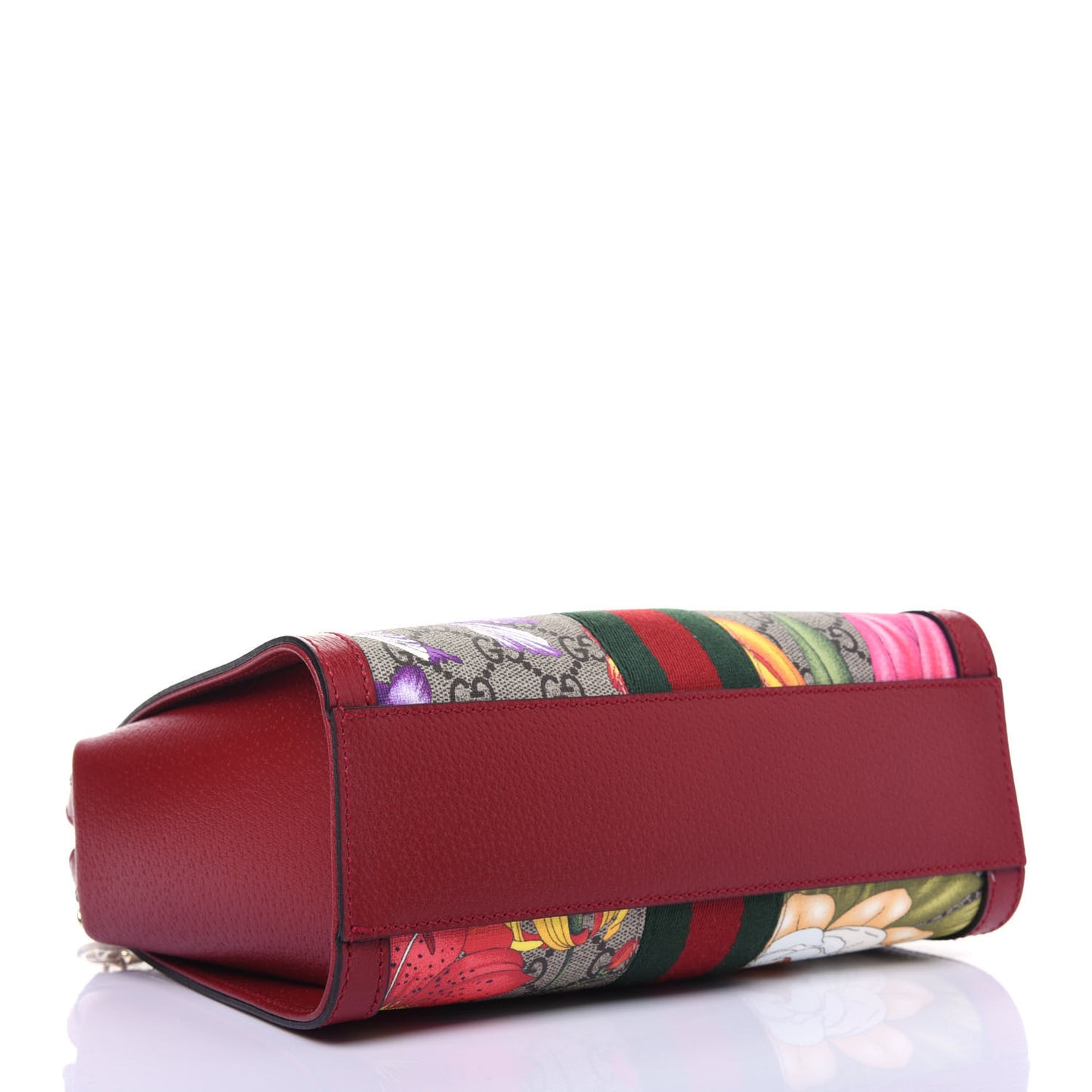GG Supreme Monogram Flora Web Small Ophidia Tote Bag Red