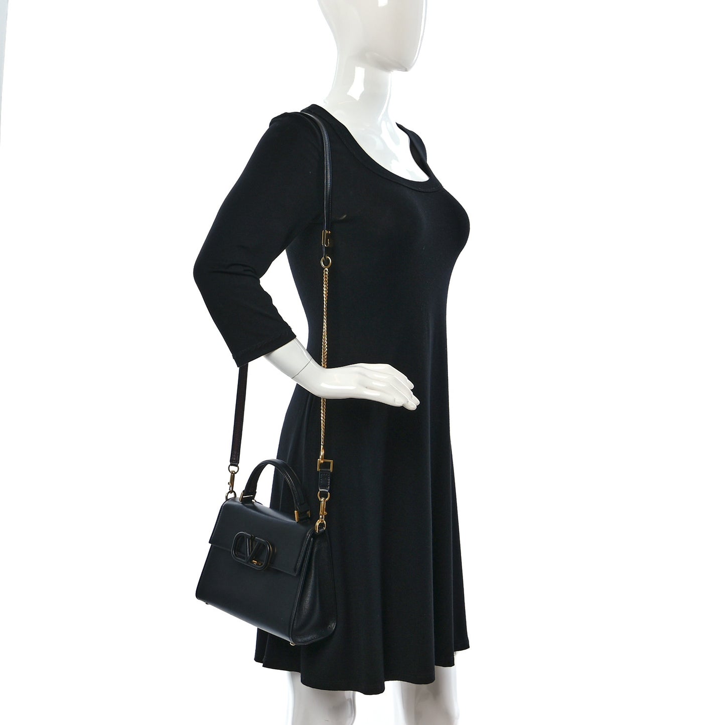 Calfskin Mini VSling Top Handle Bag