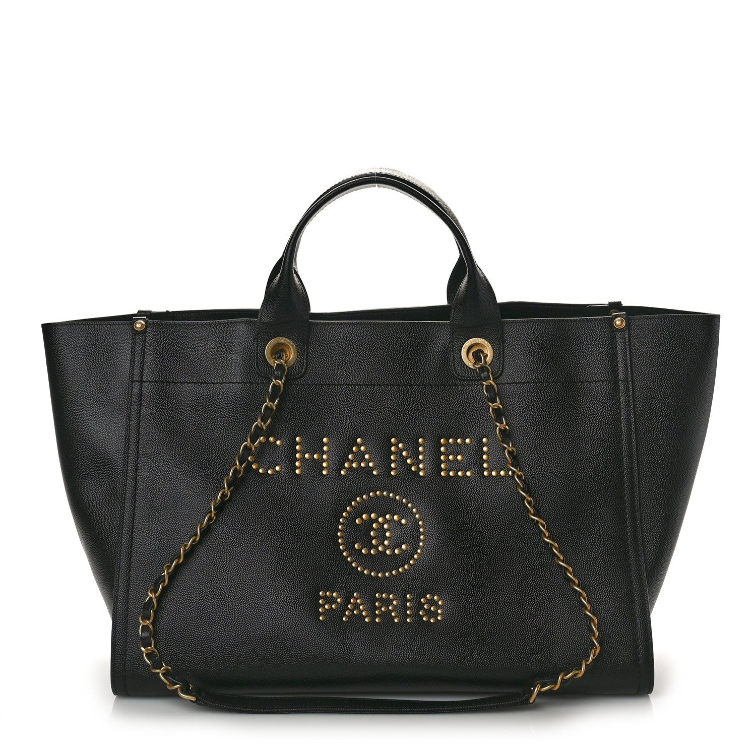 Chanel Caviar Medium Studded Deauville Tote Black 1 of 12