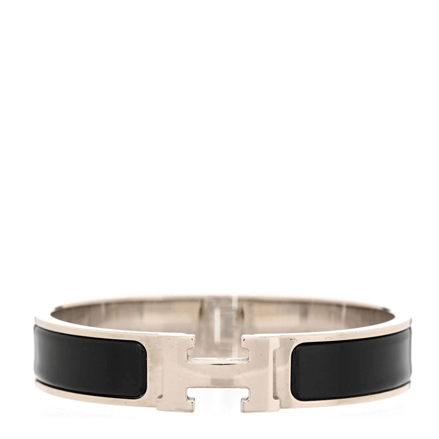 Enamel Narrow Clic Clac H Bracelet PM Black