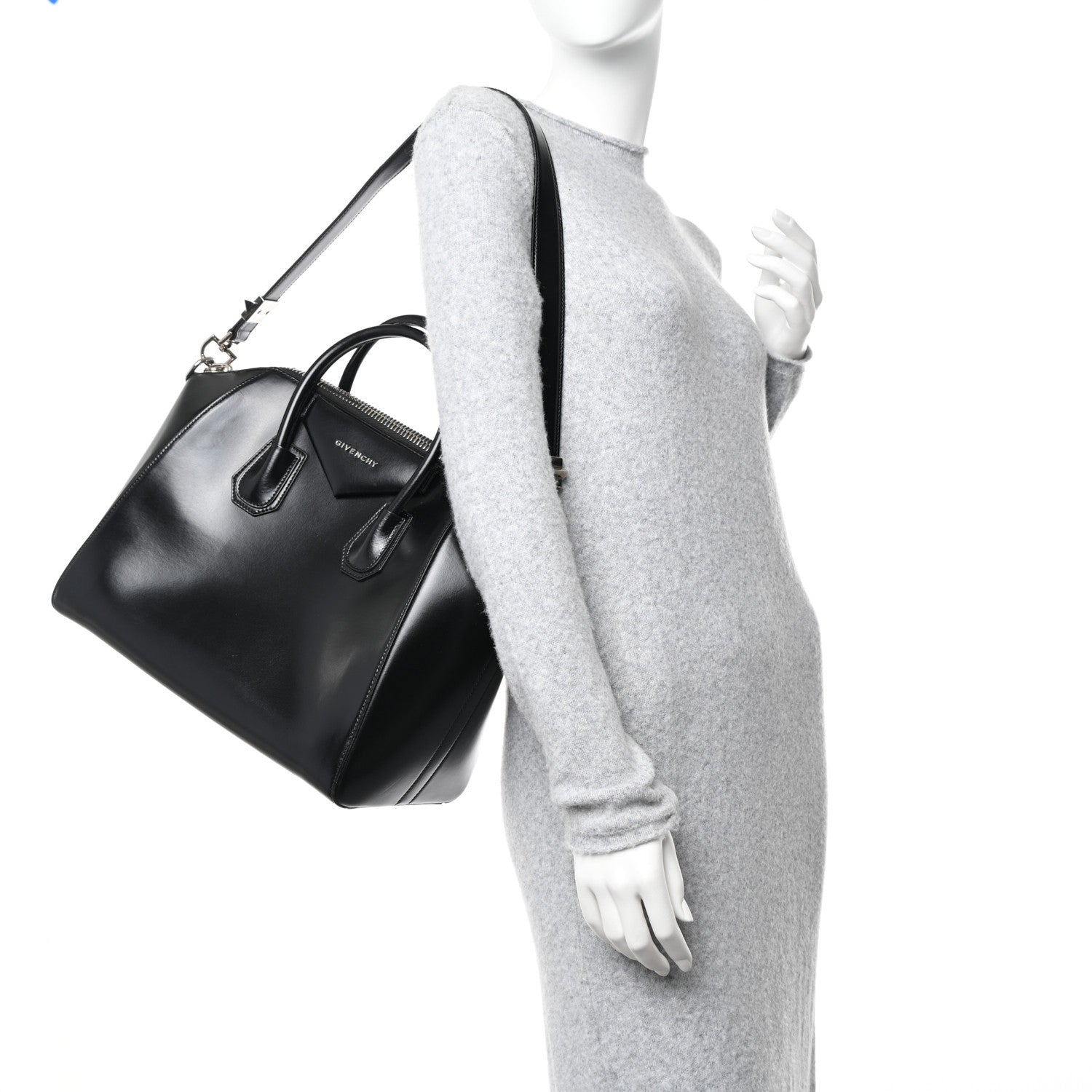Givenchy Shiny Lord Calfskin Medium Antigona Black 2 of 20