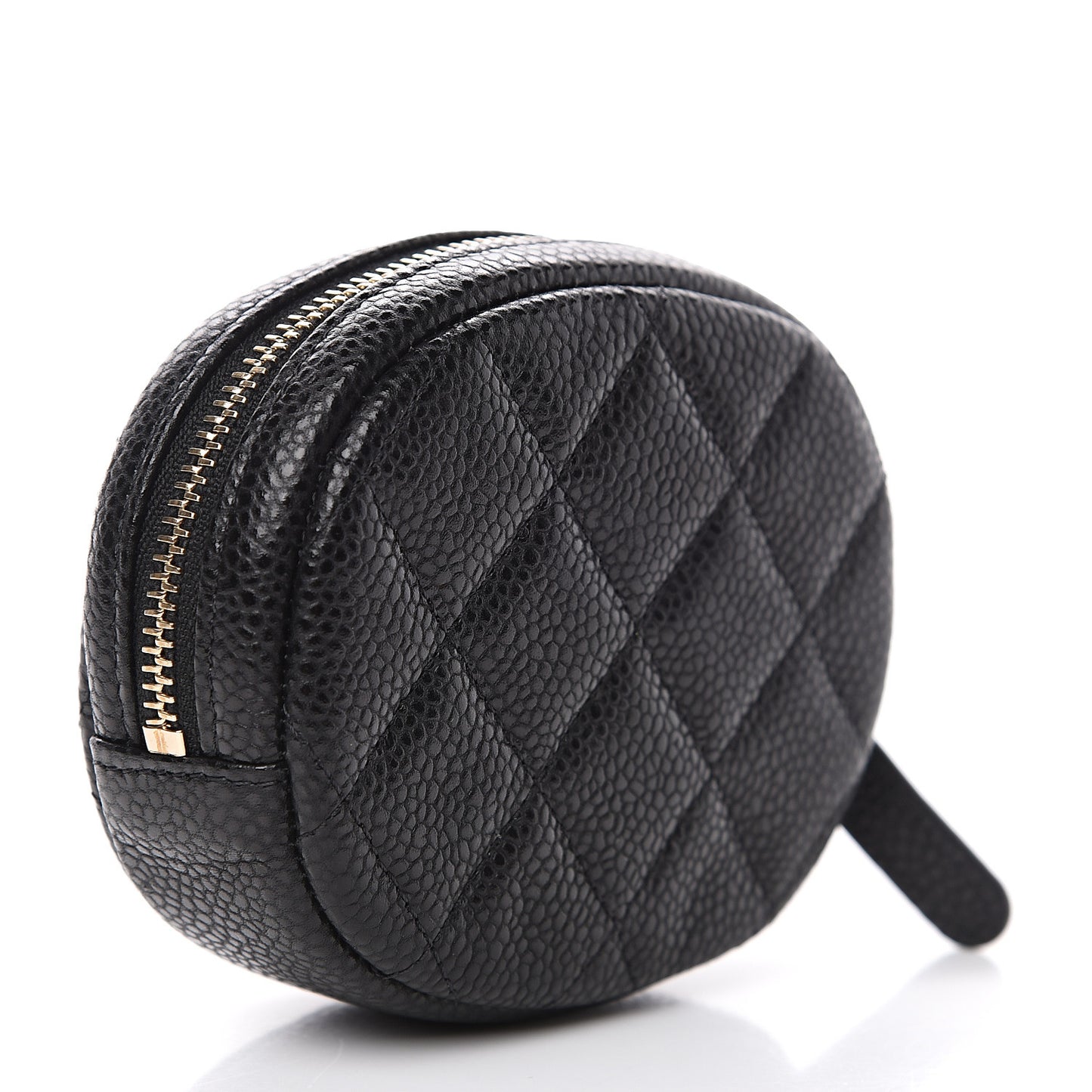 Caviar Quilted Zip Around Classic Coin Purse Black