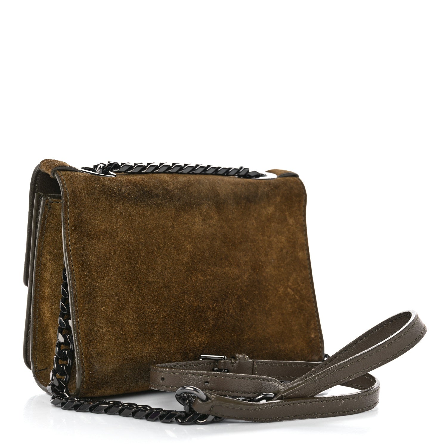 Jimmy Choo Suede Patent Mini Rebel Crossbody Brown 3 of 16