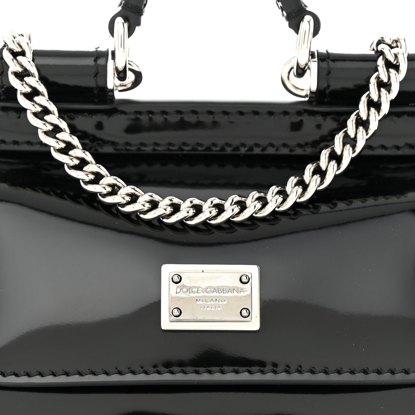 Vitello Lucido Micro Miss Sicily Satchel Black