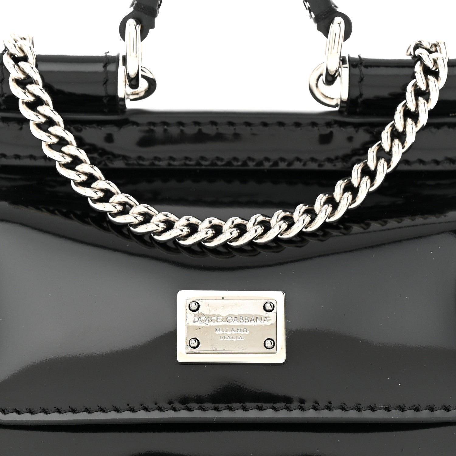 Dolce & Gabbana Vitello Lucido Micro Miss Sicily Satchel Black 7 of 9