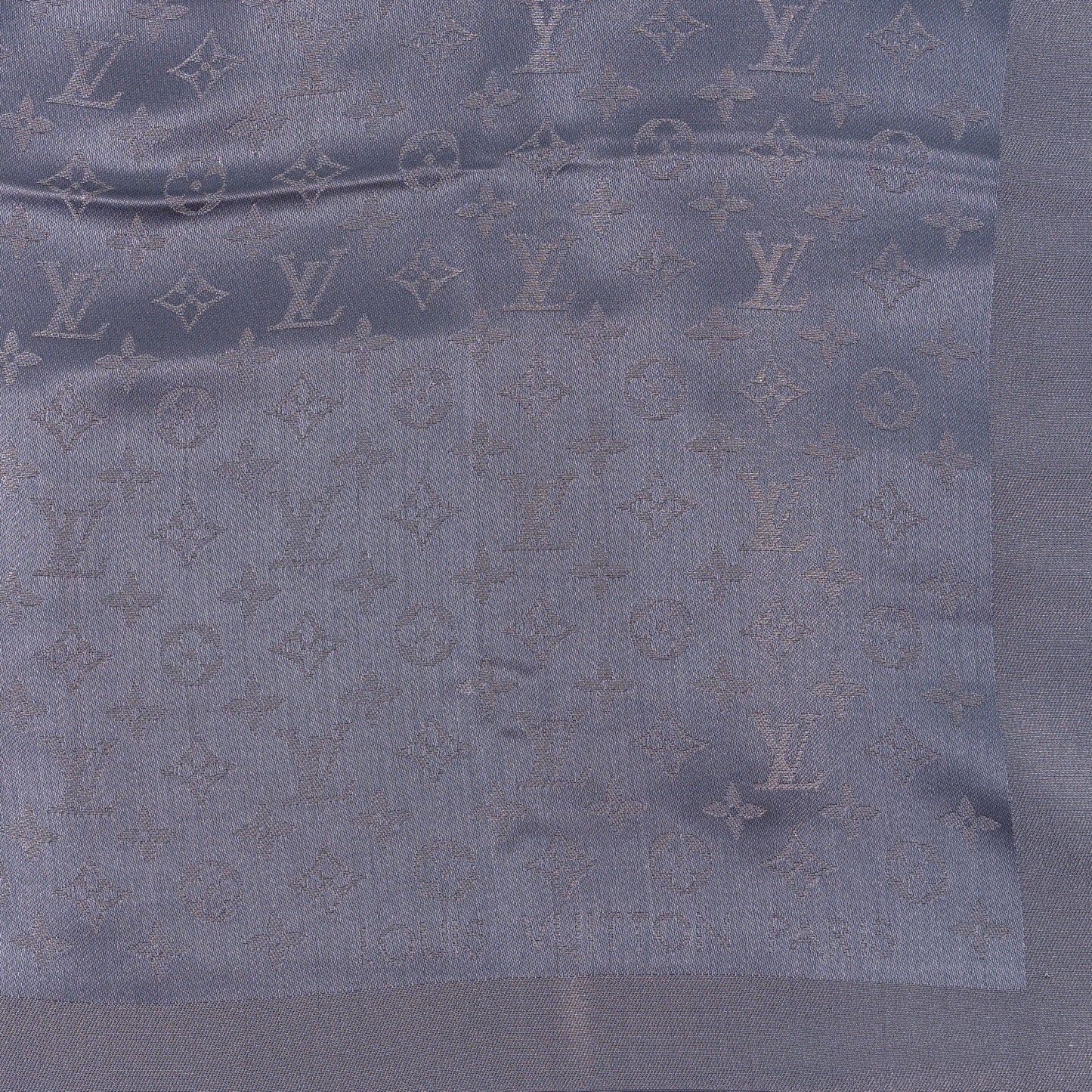 Silk Lurex Wool Monogram Shine Shawl Charcoal Grey