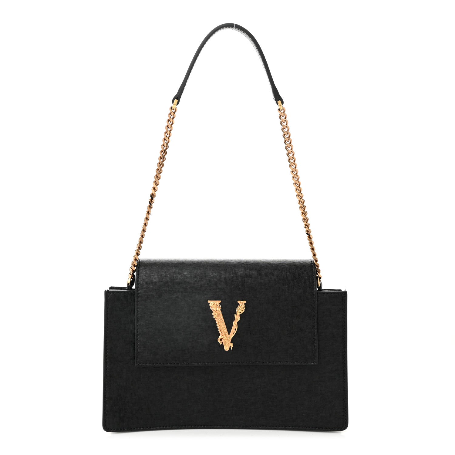 Versace Saffiano Virtus Small Shoulder Bag Black 1729047
