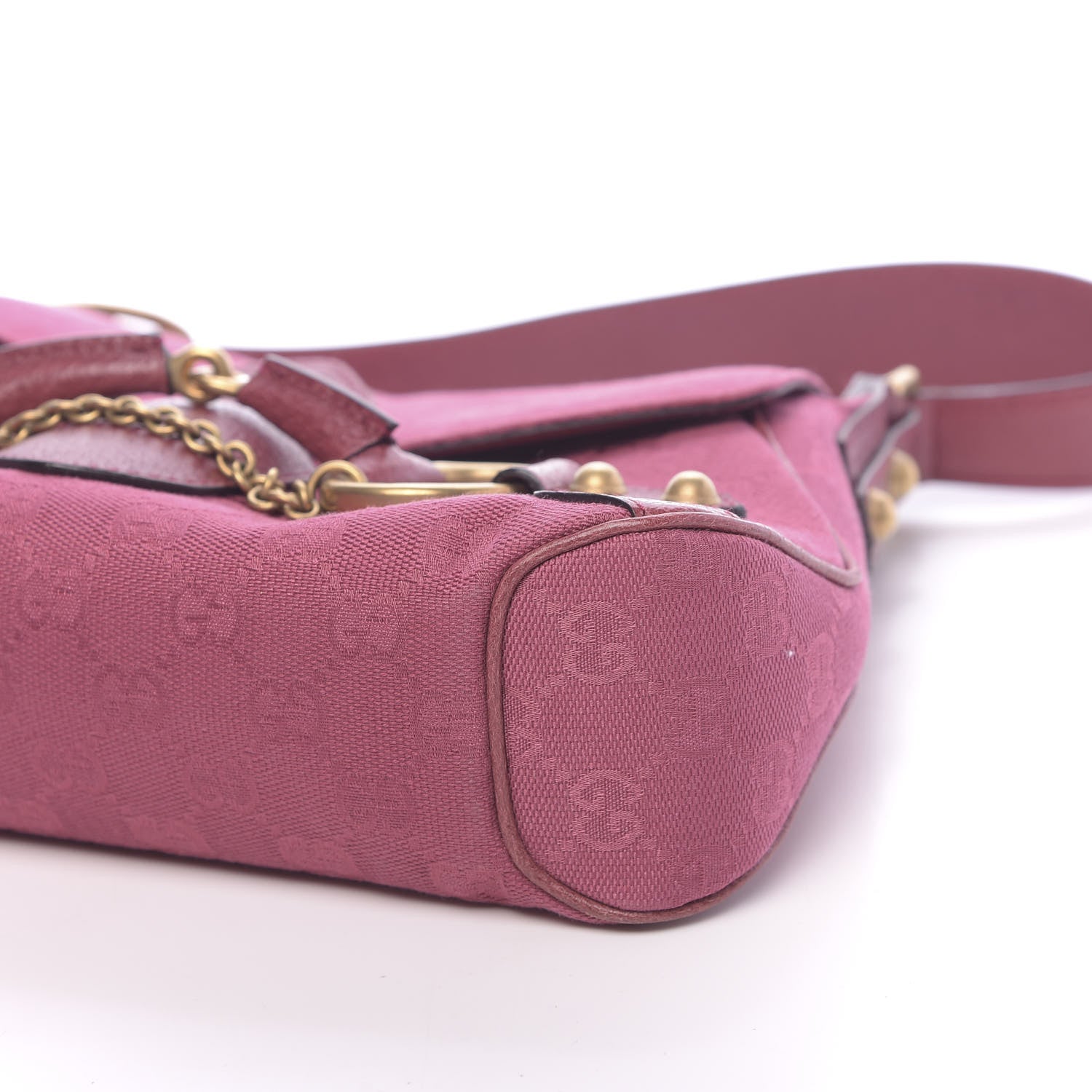 Gucci Monogram Horsebit Chain Flap Bag Fuchsia 11 of 11