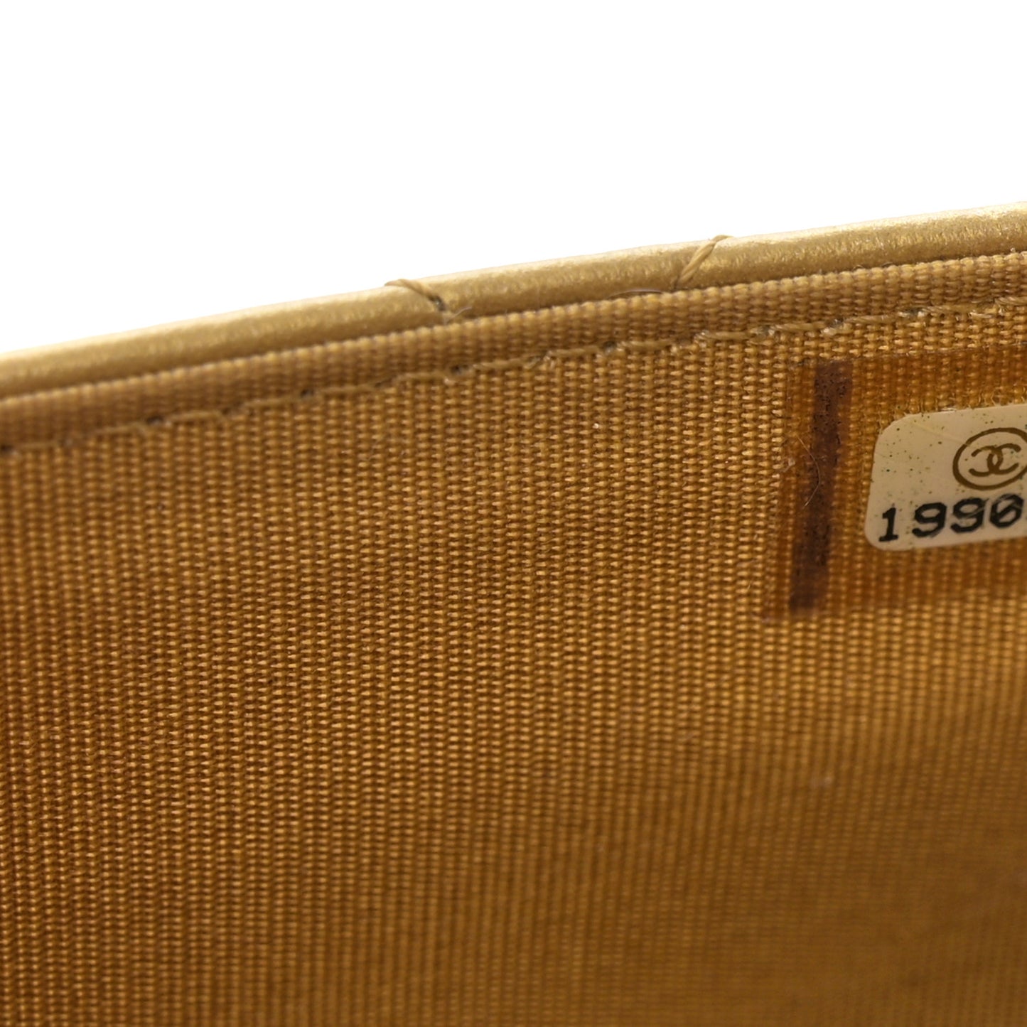 Distressed Calfskin Quilted Boy Wallet On Chain WOC Gold