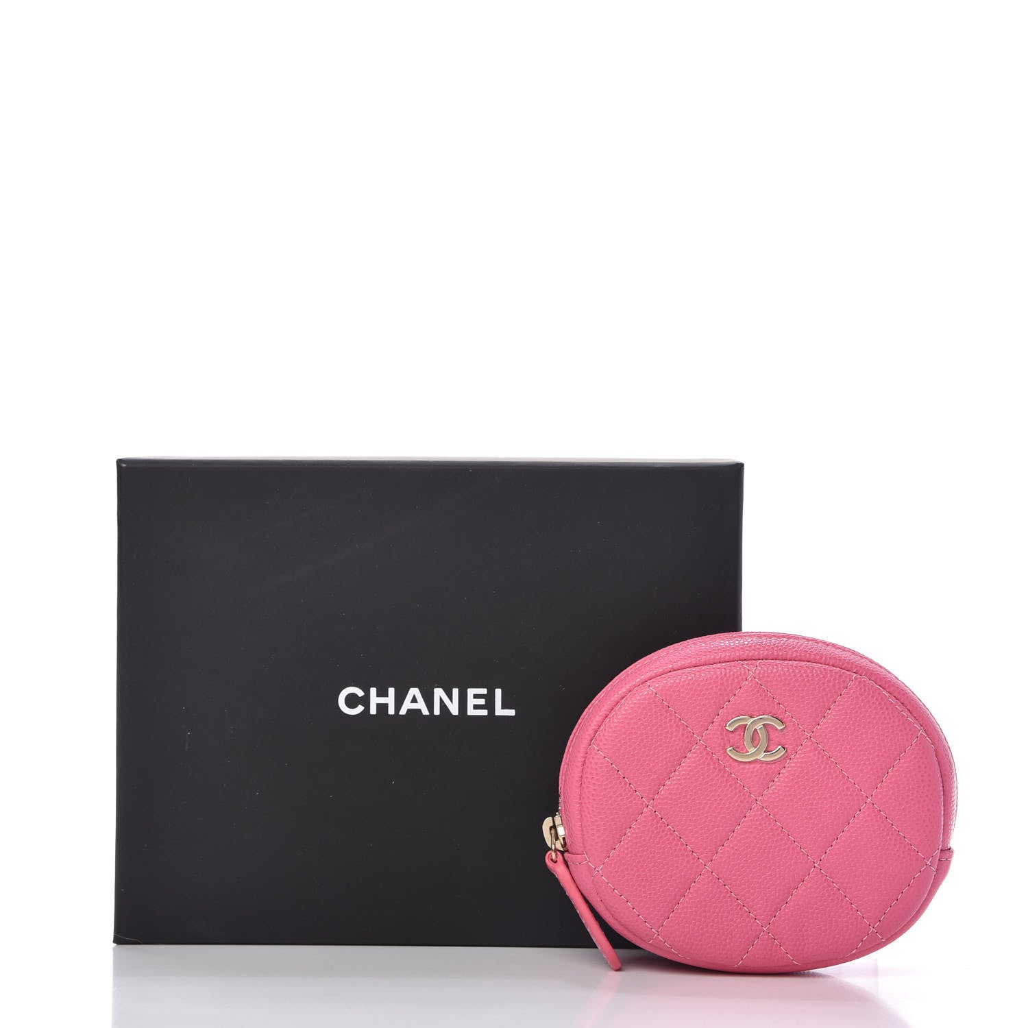 Chanel Caviar Quilted Zip Around Classic Coin Purse Pink 10 of 10