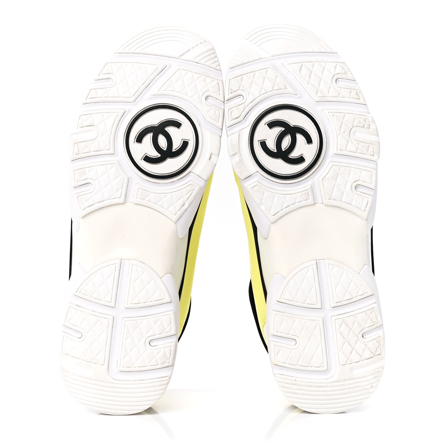 Chanel Lycra Fabric CC Sneakers 40 Yellow 5 of 9