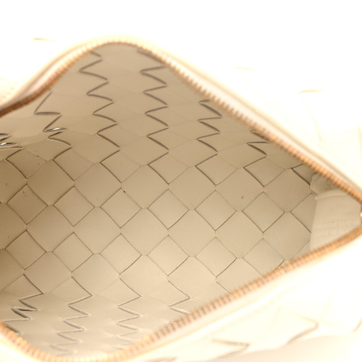 Nappa Intrecciato Metallic Knot Mini Loop Camera Bag Bone