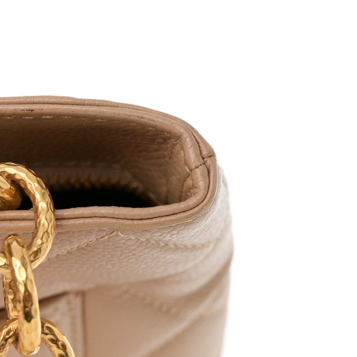 Caviar Quilted Medallion Tote Beige