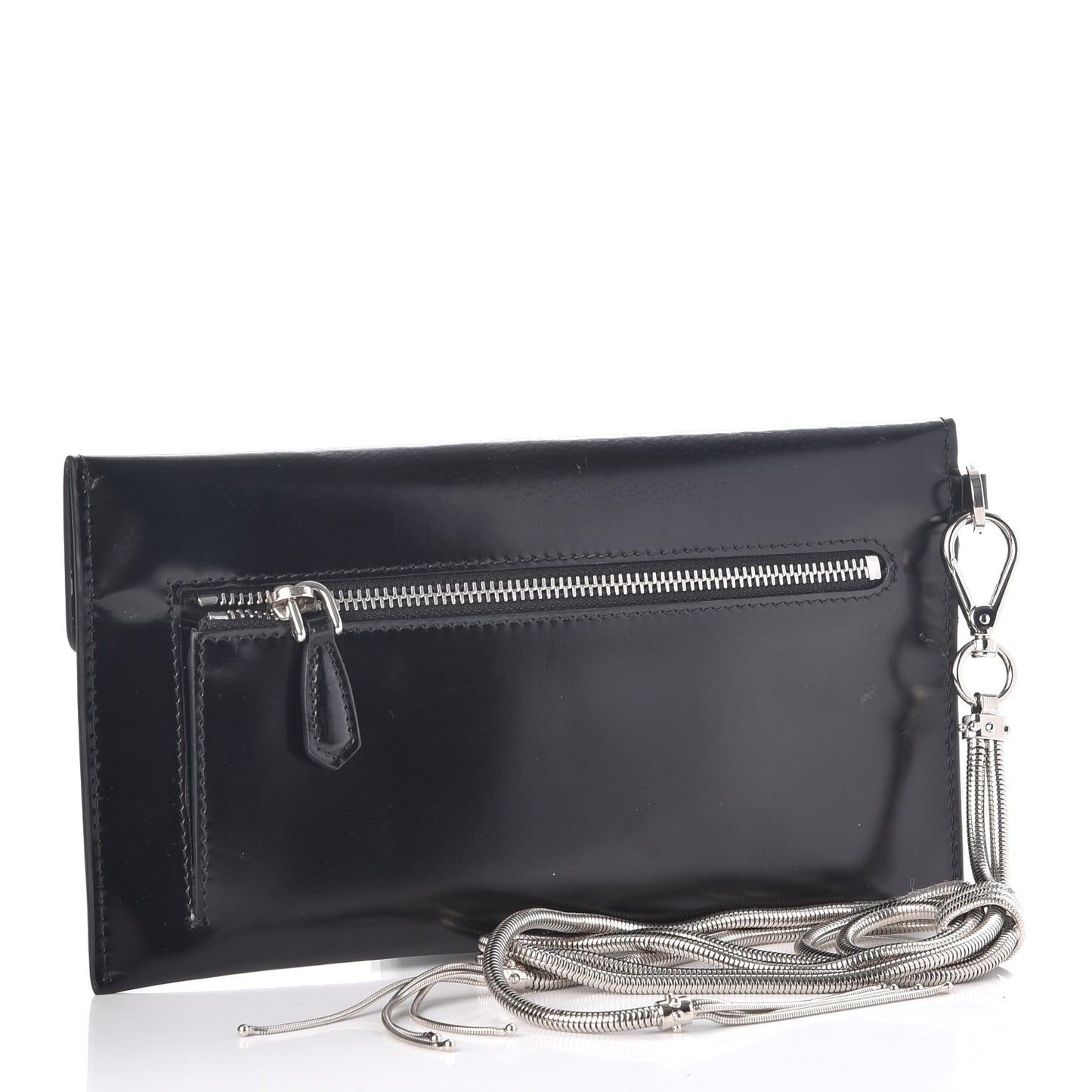 Spazzolato Logo Envelope Clutch Nero Black