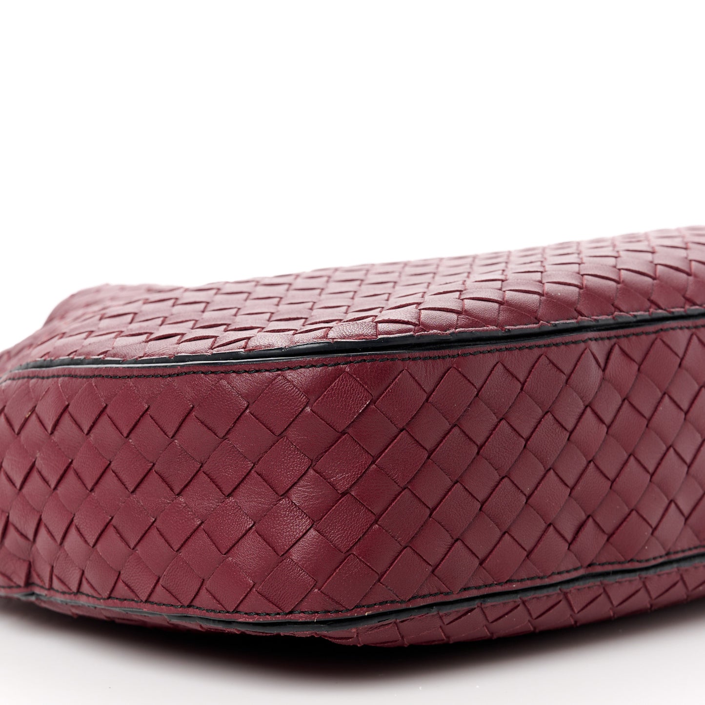 Nappa Intrecciato Medium Loop Dark Red