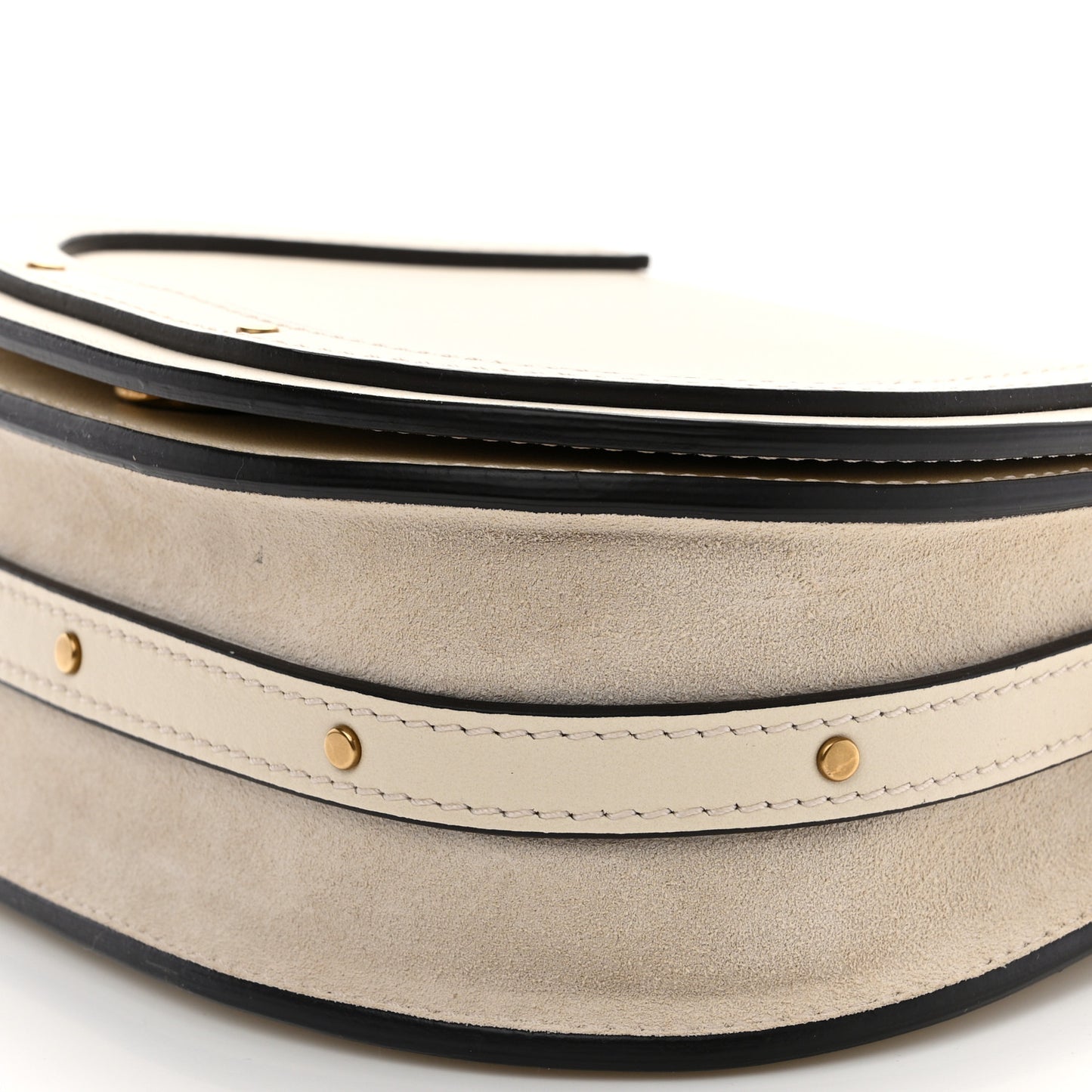 Calfskin Suede Small Nile Bracelet Bag Off White