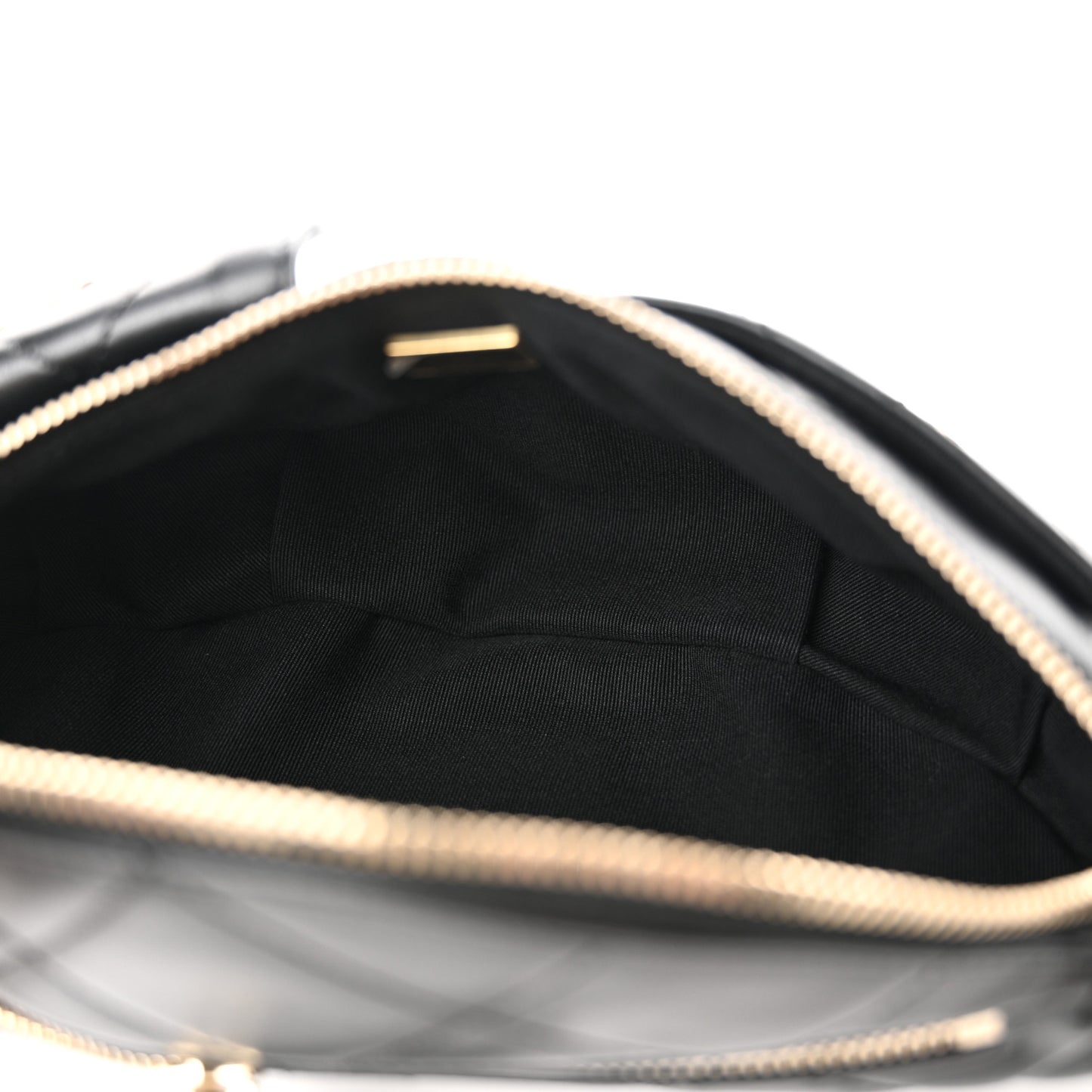 Shiny Aged Calfskin Quilted CC Pockets Jacket Waist Belt Bag Black