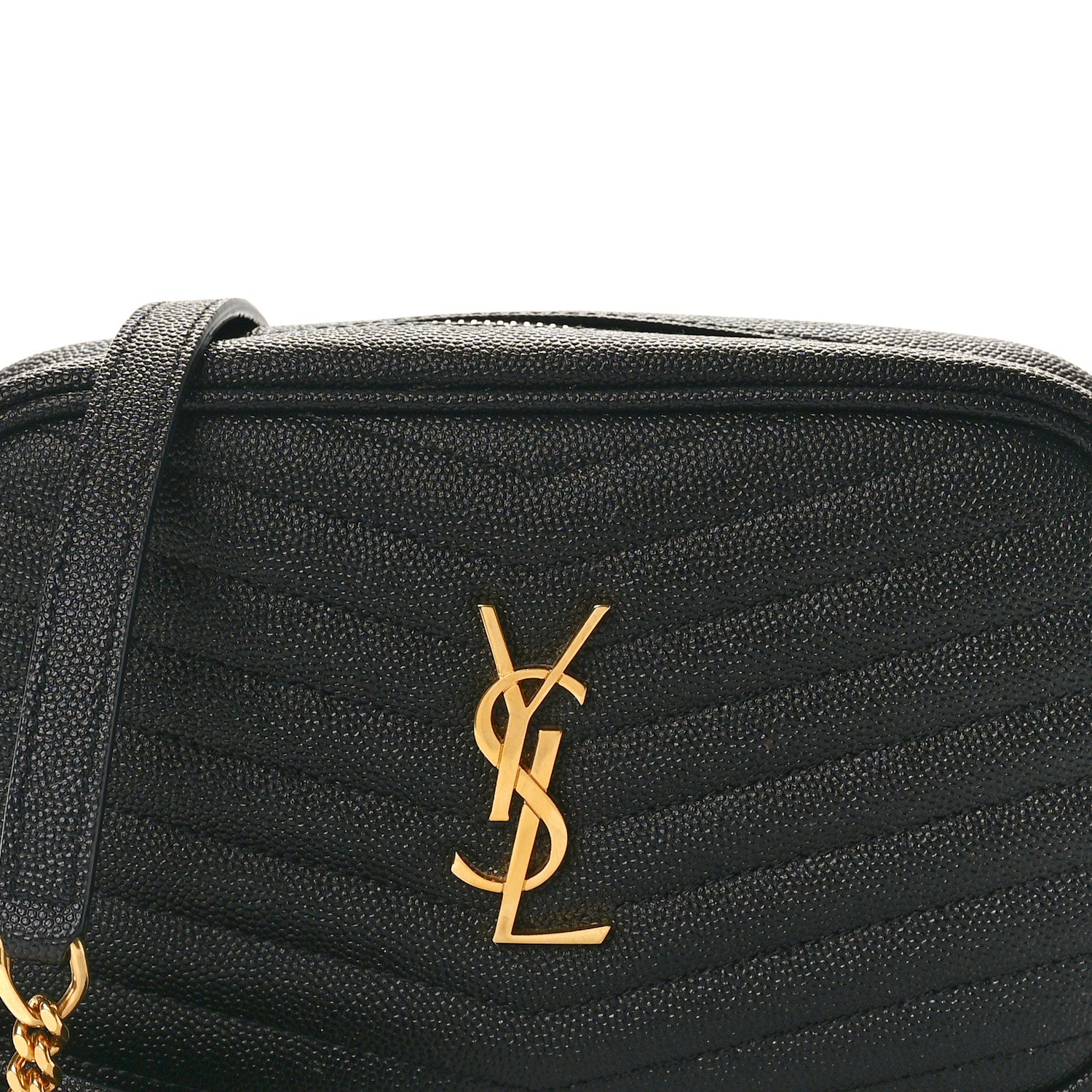 Saint Laurent Grain De Poudre Matelasse Monogram Mini Lou Camera Bag Black 8 of 11