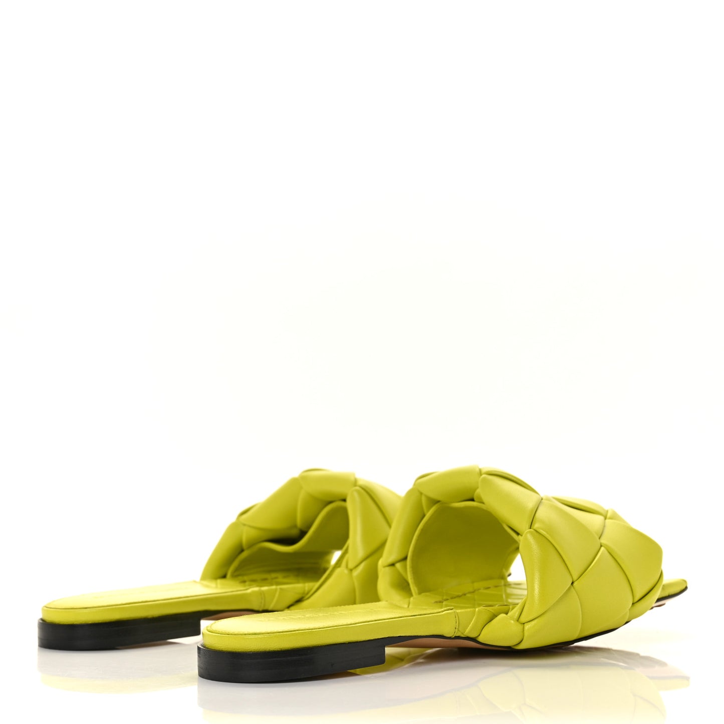 Nappa Maxi Intrecciato Lido Flat Sandals 37.5 Kiwi