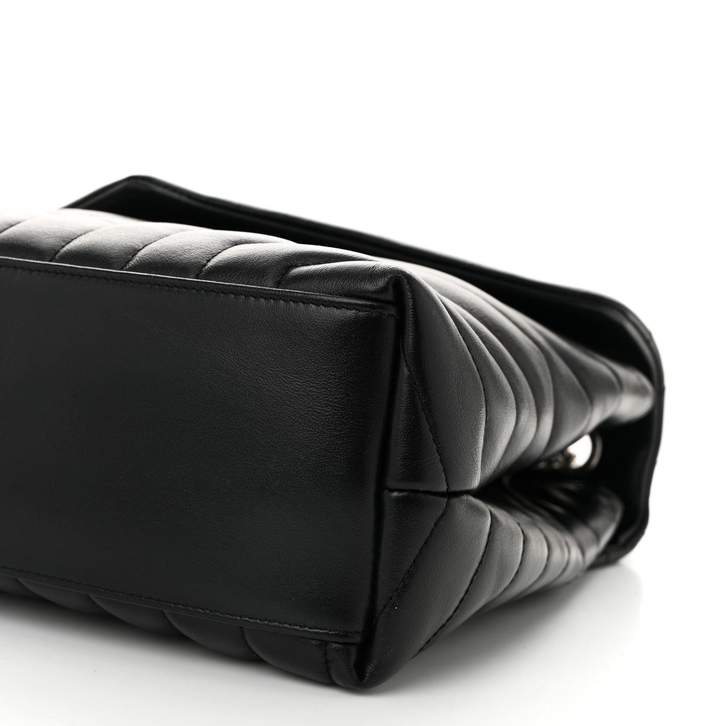 Calfskin Y Quilted Monogram Medium Loulou Chain Satchel Black