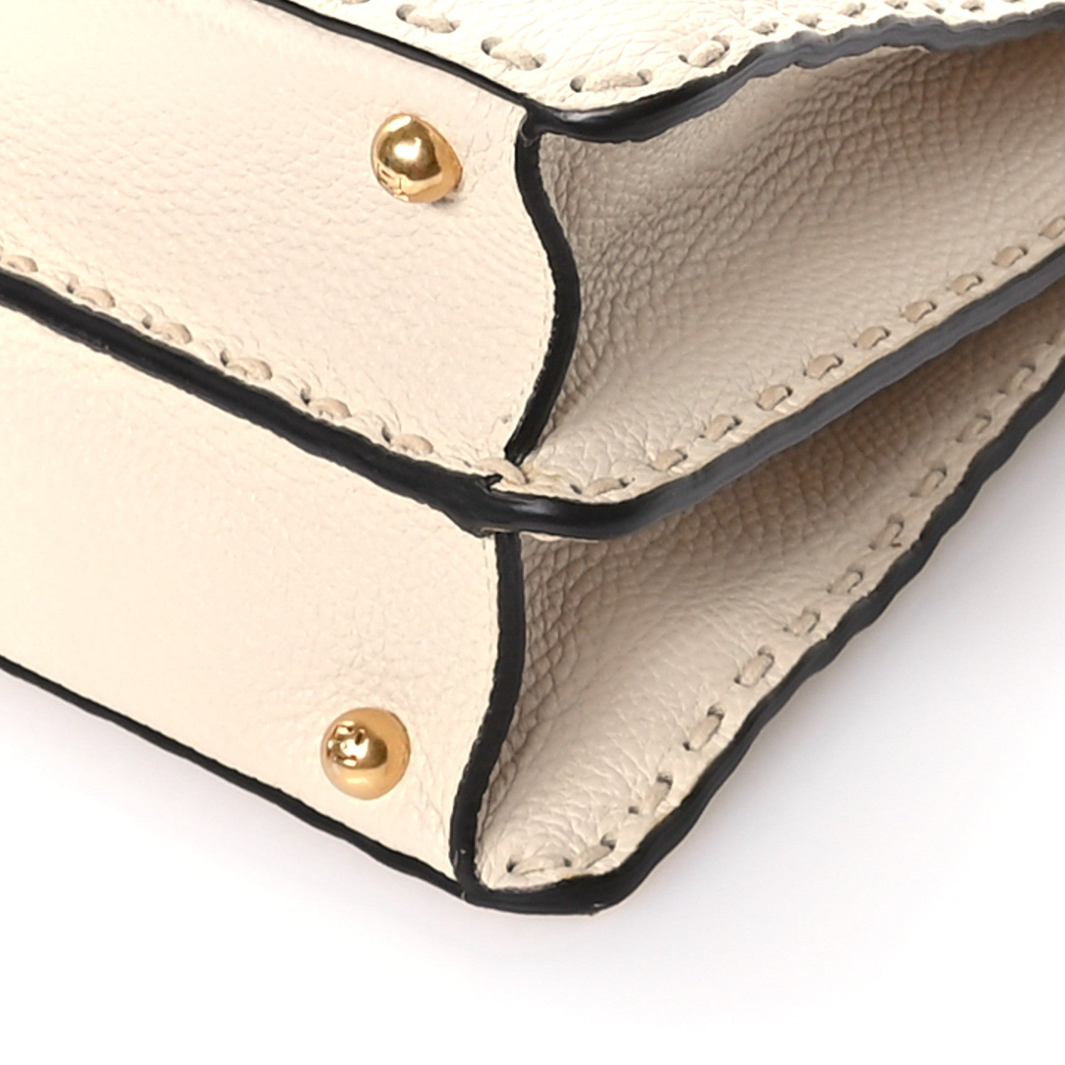 Fendi Vitello Granato Camoscio Selleria Macro Stitchings Medium Peekaboo I SEE U Satchel Camelia 10 of 11