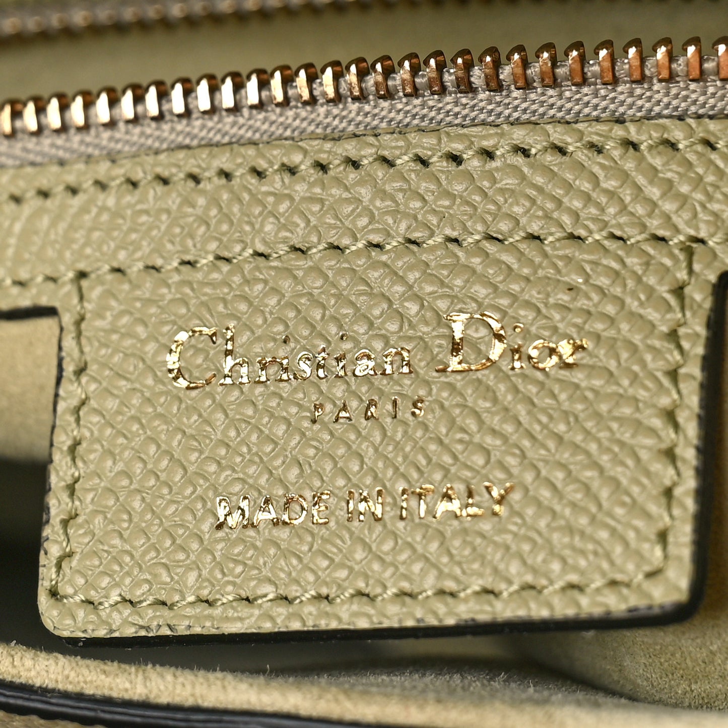 Grained Calfskin Saddle Bag With Strap Green