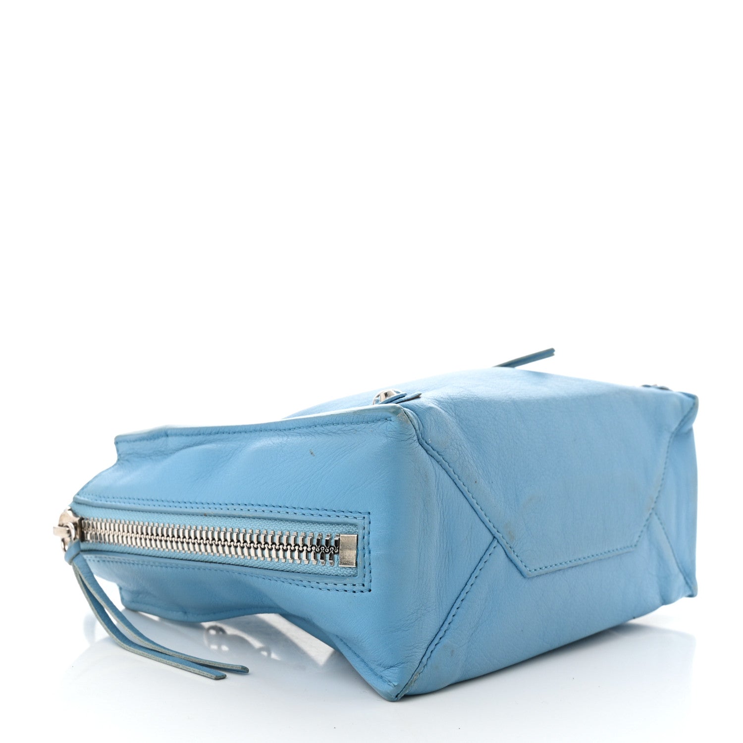 Balenciaga Supple Calfskin Papier Mini A4 Zip Around Tote Bleu Azur Clair 5 of 16