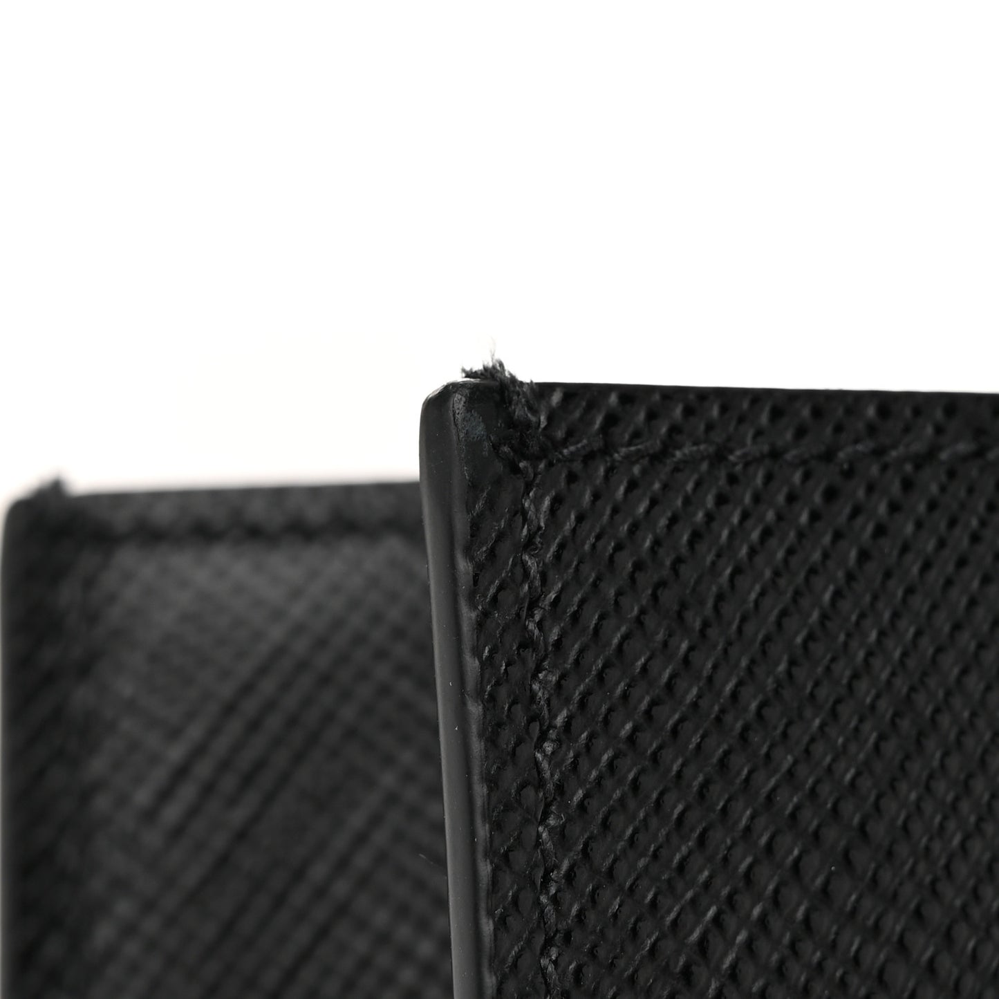 Saffiano Cuir Triangle Logo Embossed Vertical Tote Black