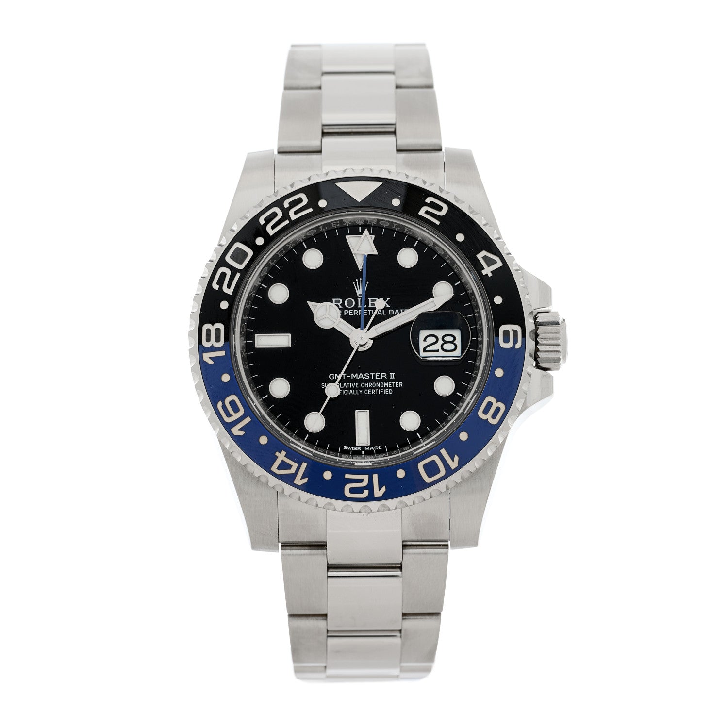 Rolex Stainless Steel 40mm Oyster Perpetual Date GMT Master II Batman Watch Black 116710BLNR 1 of 4