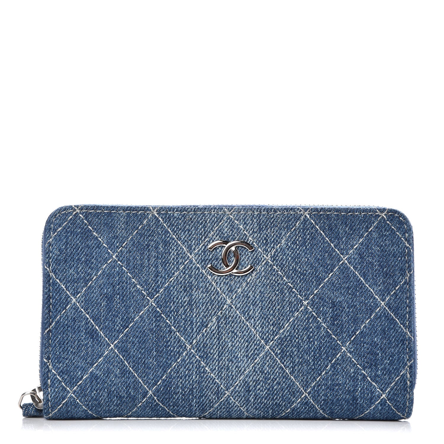 Chanel Denim Quilted Medium Zip Wallet Blue 376574 – FASHIONPHILE