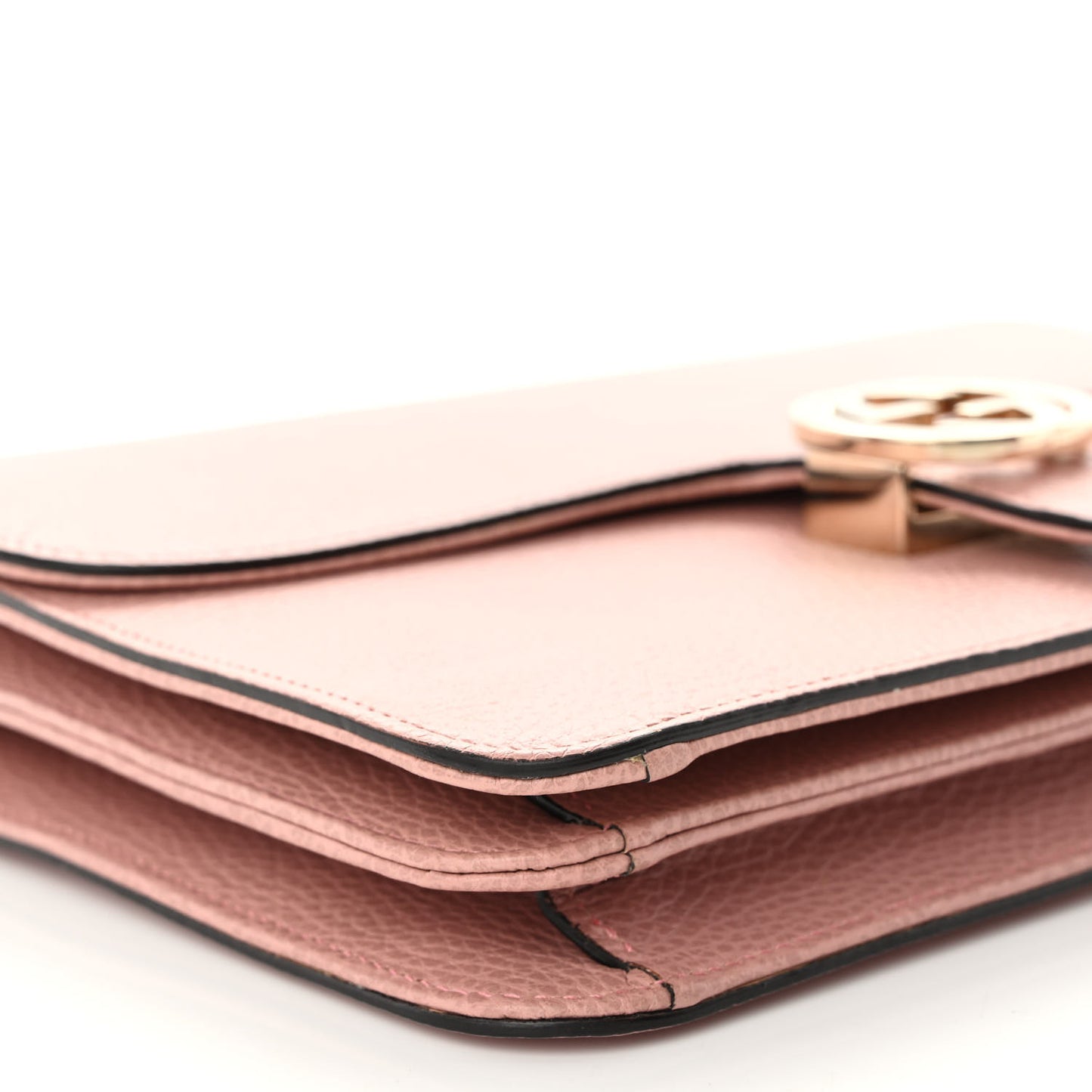Dollar Calfskin Interlocking G Shoulder Bag Soft Pink