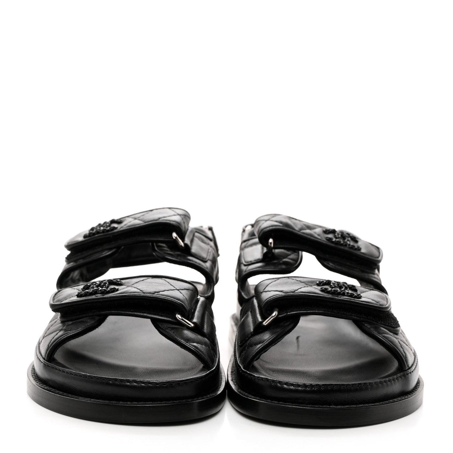 Lambskin Velcro Dad Sandals 37 So Black