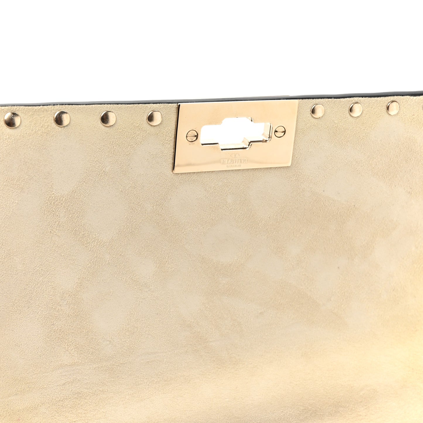 Calfskin Rockstud Spike Convertible Shoulder Bag Ivory