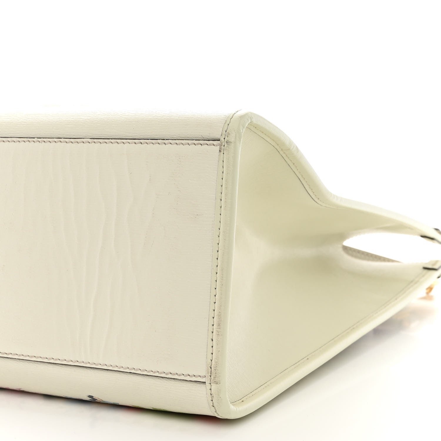 Gucci New Shangai Calfskin Tiger Savanah Textured Calfskin Medium Tote Chalky White Multicolor 10 of 20