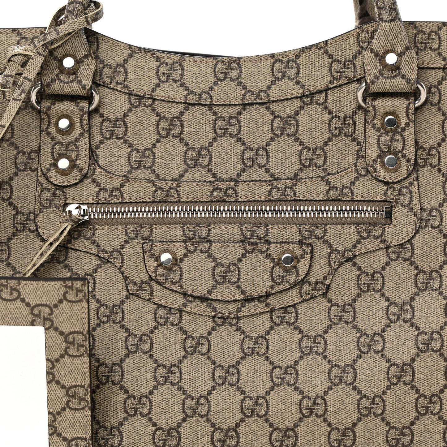 X GUCCI GG Supreme Monogram Neo Classic Silver Hardware City Beige Ebony