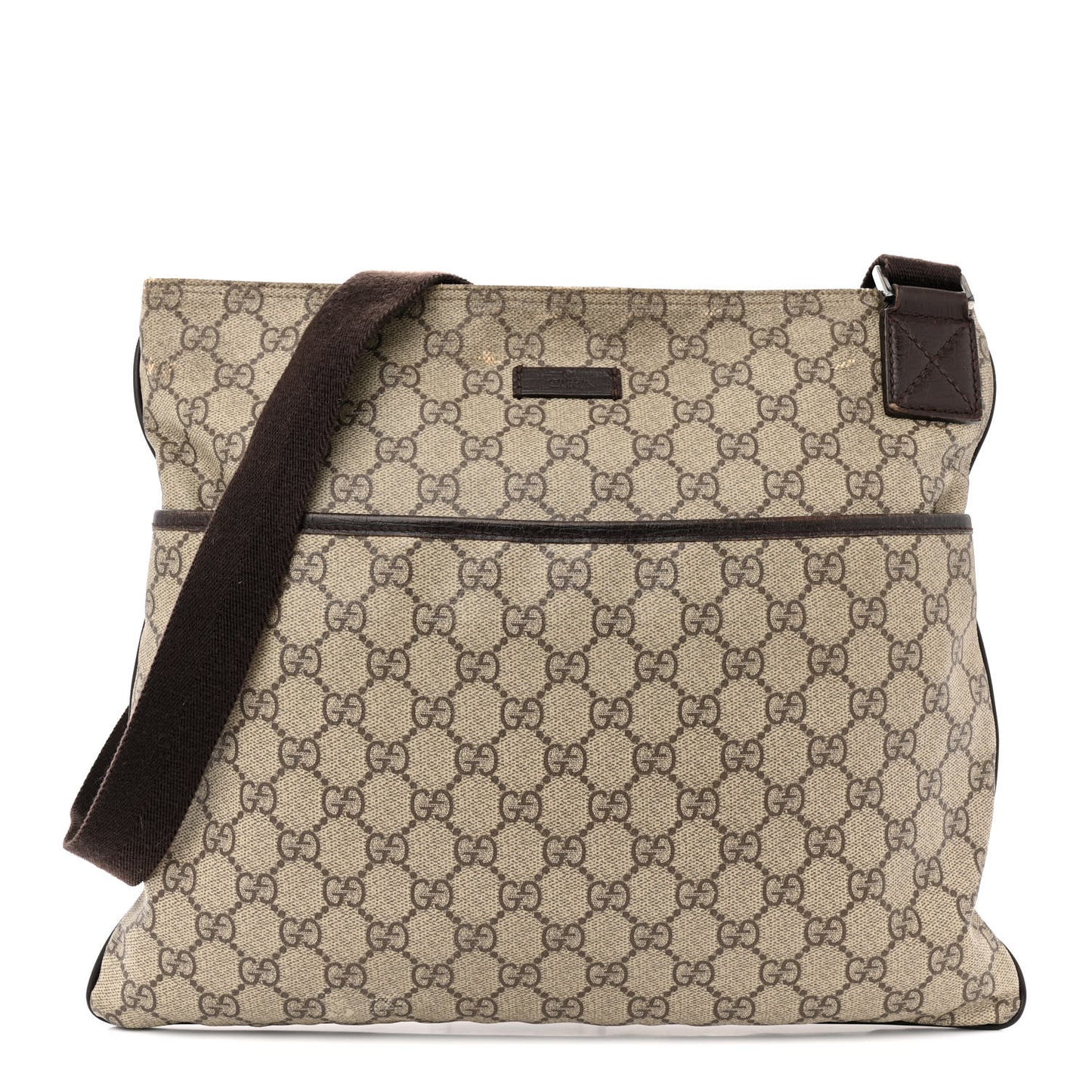 GG Plus Monogram Flat Messenger Bag Ebony