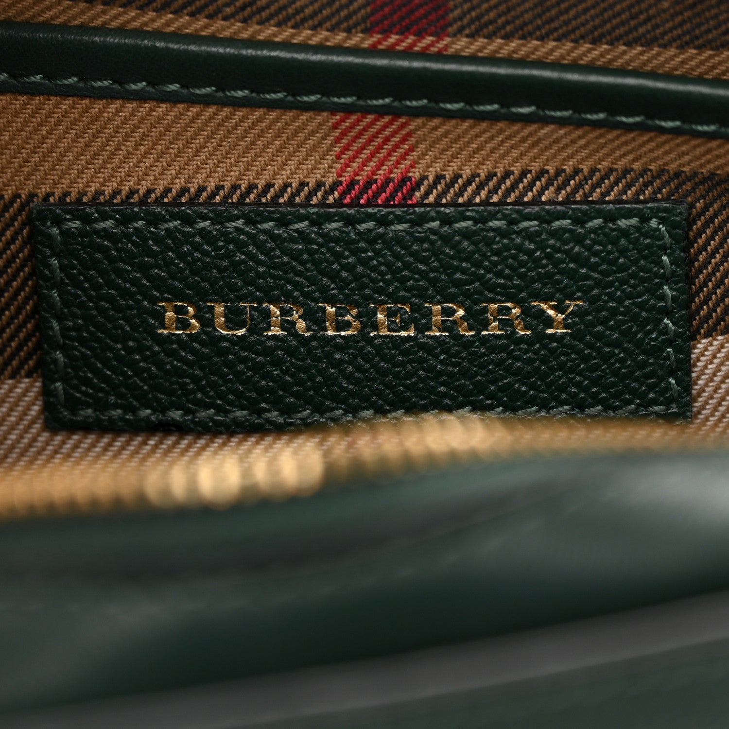 Burberry Soft Grain Calfskin Small Buckle Zip Bag Green 6 of 17