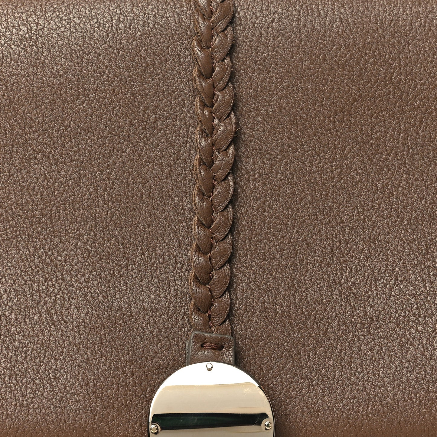 Grained Calfskin Medium Penelope Shoulder Bag Nut