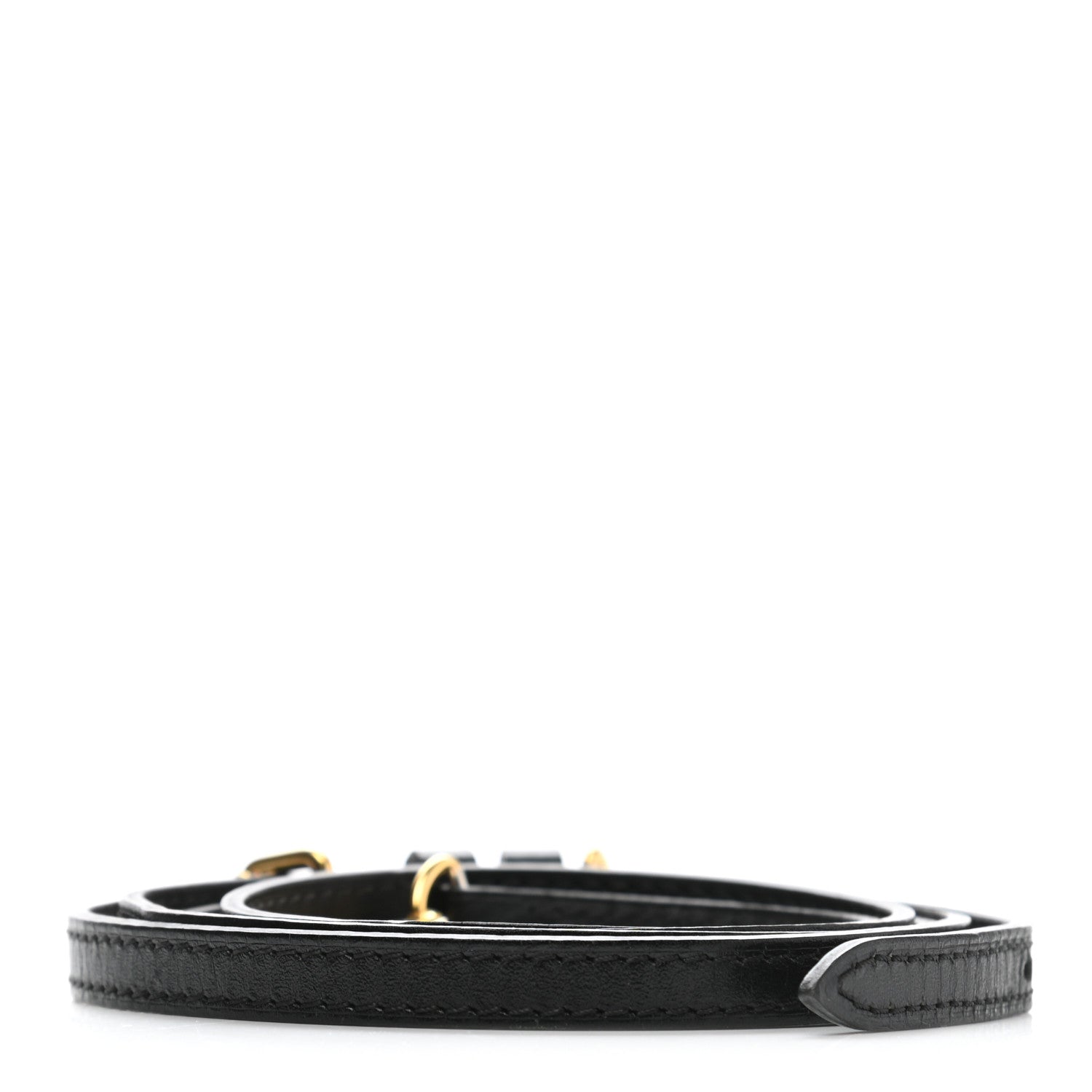 Louis Vuitton Calfskin 10mm Adjustable Shoulder Strap Black 2 of 5